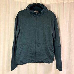 Columbia Teal Full Zip Hooded Jacket Women’s Large Outdoor Fleece